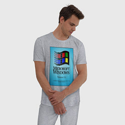 Пижама хлопковая мужская Windows 3, цвет: меланж — фото 2