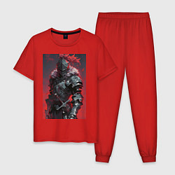 Пижама хлопковая мужская Убийца гоблинов воин, цвет: красный