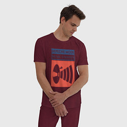 Пижама хлопковая мужская Depeche Mode - Music for the masses merch, цвет: меланж-бордовый — фото 2