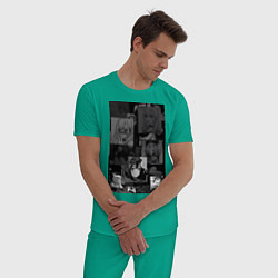 Пижама хлопковая мужская Эта фарфоровая кукла влюбилась, цвет: зеленый — фото 2