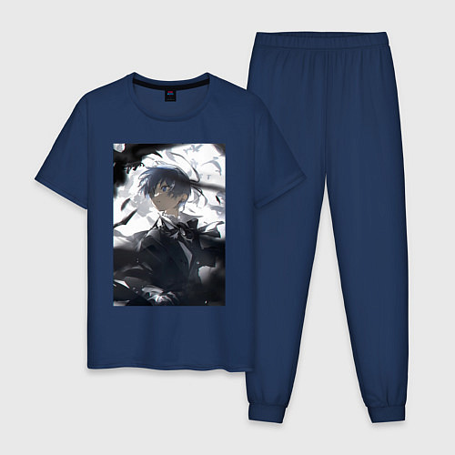 Мужская пижама Тёмный дворецкий Сиэль Фантомхайв вороны / Тёмно-синий – фото 1