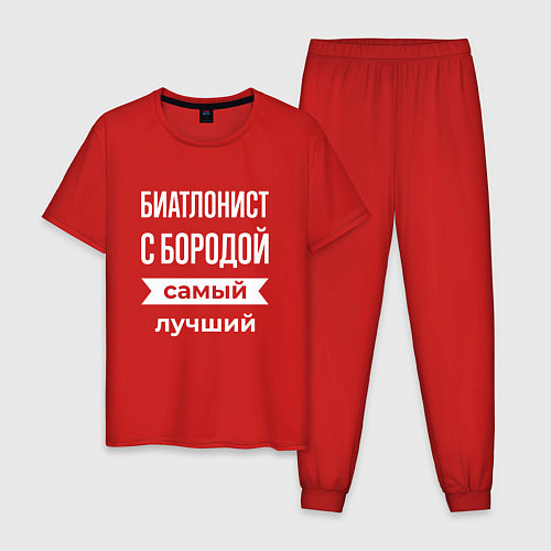 Мужская пижама Биатлонист с бородой / Красный – фото 1
