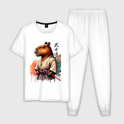 Мужская пижама Capybara samurai - ai art fantasy