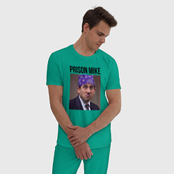 Пижама хлопковая мужская Prison mike Michael Scott - офис, цвет: зеленый — фото 2