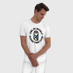 Пижама хлопковая мужская Клуб одиночества, цвет: белый — фото 2
