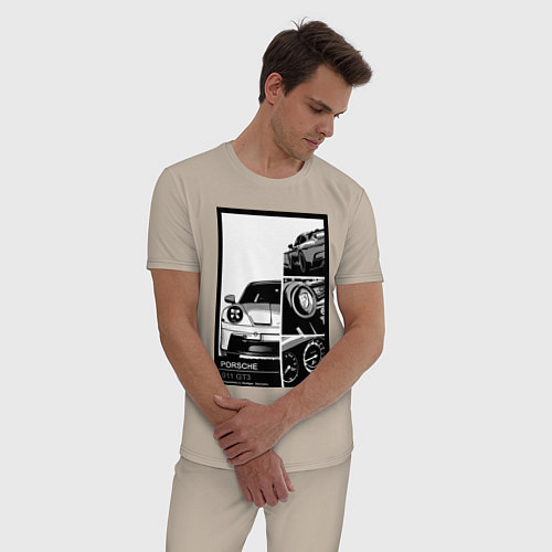 Мужская пижама Porsche 911 автомобиль / Миндальный – фото 3