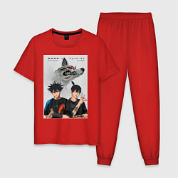 Пижама хлопковая мужская Магическая битва Мэгуми Фусигуро Аки Хаякава, цвет: красный