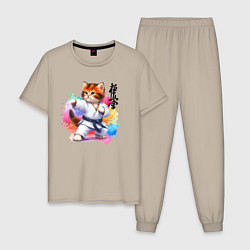 Мужская пижама Кёкусинкай карате - крутой котёнок