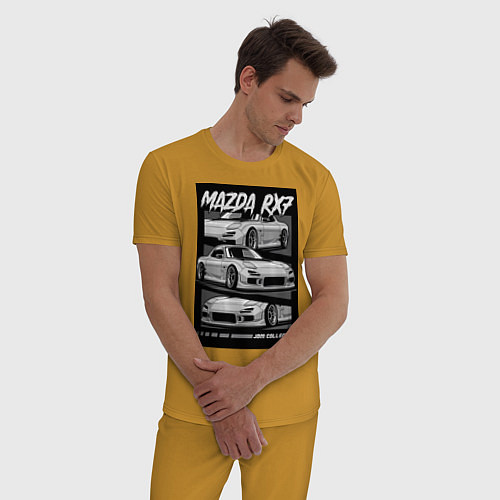 Мужская пижама Mazda rx-7 JDM авто / Горчичный – фото 3