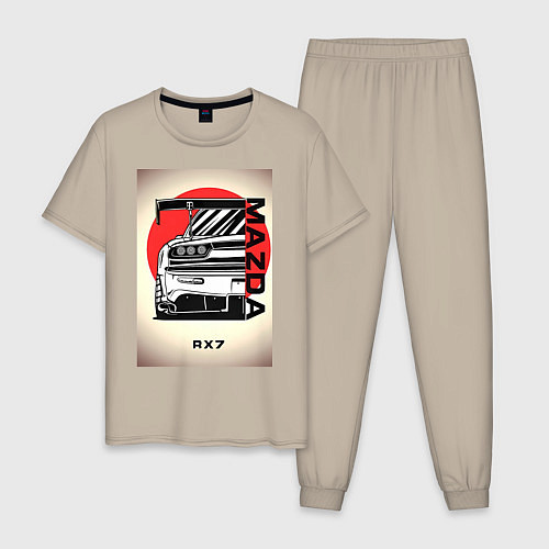 Мужская пижама Mazda rx-7 автомобиль гоночный jdm / Миндальный – фото 1