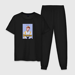Пижама хлопковая мужская RM Butter, цвет: черный