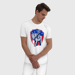 Пижама хлопковая мужская Elephant USA, цвет: белый — фото 2