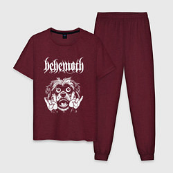 Пижама хлопковая мужская Behemoth rock dog, цвет: меланж-бордовый