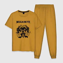 Пижама хлопковая мужская Megadeth - rock dog, цвет: горчичный