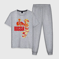 Пижама хлопковая мужская Russia, цвет: меланж