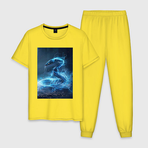 Мужская пижама Змея в молниях / Желтый – фото 1
