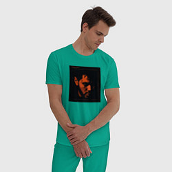 Пижама хлопковая мужская The Weeknd Trilogy, цвет: зеленый — фото 2