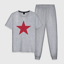 Пижама хлопковая мужская USSR red star, цвет: меланж