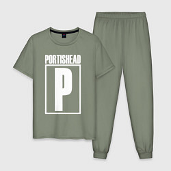 Пижама хлопковая мужская Portishead, цвет: авокадо