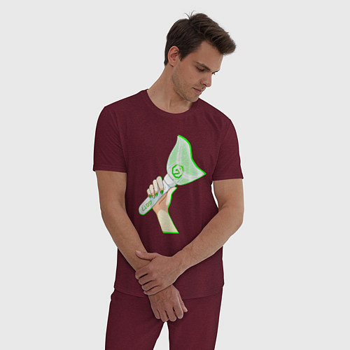 Мужская пижама Got7 лайтстик / Меланж-бордовый – фото 3