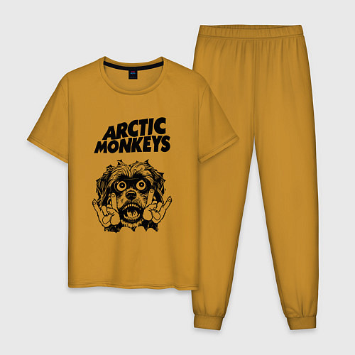 Мужская пижама Arctic Monkeys - rock dog / Горчичный – фото 1