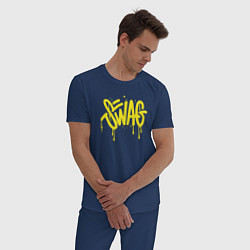 Пижама хлопковая мужская Swag, цвет: тёмно-синий — фото 2