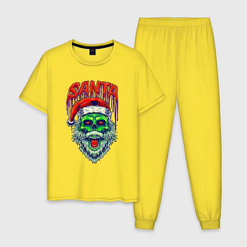 Мужская пижама Dead zombie Santa / Желтый – фото 1