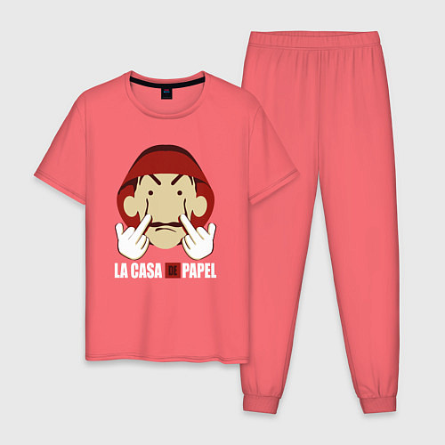 Мужская пижама Fuck you bella ciao / Коралловый – фото 1