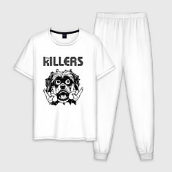 Пижама хлопковая мужская The Killers - rock dog, цвет: белый