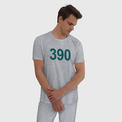 Пижама хлопковая мужская 390 - Игра в кальмара, цвет: меланж — фото 2