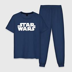 Пижама хлопковая мужская Star wars logo, цвет: тёмно-синий