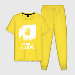 Пижама хлопковая мужская Tardis believe, цвет: желтый