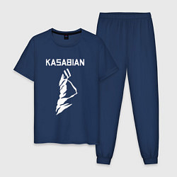 Пижама хлопковая мужская Kasabian - logo, цвет: тёмно-синий
