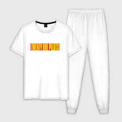 Пижама хлопковая мужская Twenty one pilots - color logo, цвет: белый