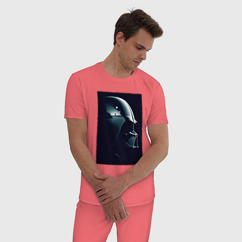 Мужская пижама Мысли вейдера / Коралловый – фото 3