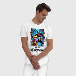 Пижама хлопковая мужская Donald Trump and Venom - meme, цвет: белый — фото 2