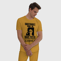 Пижама хлопковая мужская Harry Potter - wanted, цвет: горчичный — фото 2