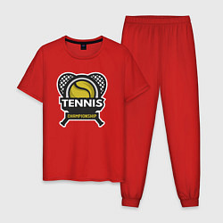 Пижама хлопковая мужская Tennis championship, цвет: красный