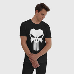 Пижама хлопковая мужская The Punisher - Каратель, цвет: черный — фото 2