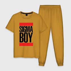Пижама хлопковая мужская Sigma boy, цвет: горчичный