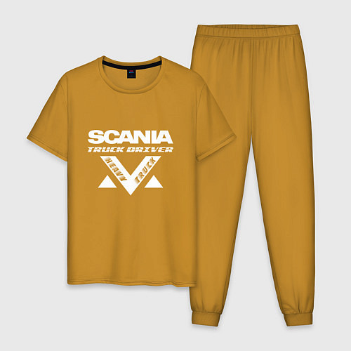 Мужская пижама Scania truck driver / Горчичный – фото 1