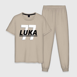 Пижама хлопковая мужская 77 Luka, цвет: миндальный
