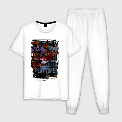 Пижама хлопковая мужская Монстры Poppy Playtime, цвет: белый