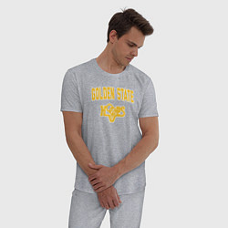Пижама хлопковая мужская Golden State hoops, цвет: меланж — фото 2
