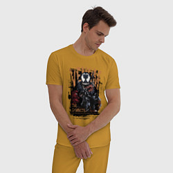 Пижама хлопковая мужская Веном черный симбиот, цвет: горчичный — фото 2