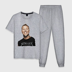 Пижама хлопковая мужская James Alan Hetfield - Metallica leader, цвет: меланж