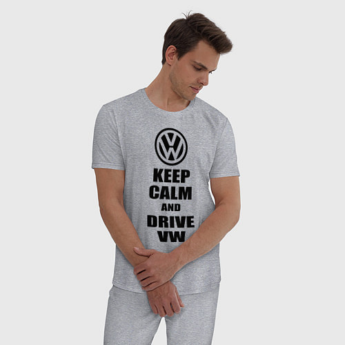 Мужская пижама Keep Calm & Drive VW / Меланж – фото 3