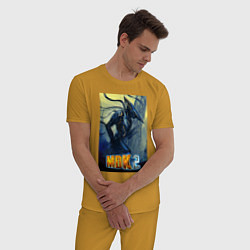 Пижама хлопковая мужская MDK - Kurt, цвет: горчичный — фото 2