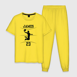 Пижама хлопковая мужская James 23, цвет: желтый