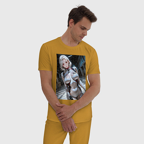 Мужская пижама Девушка-наемница / Горчичный – фото 3